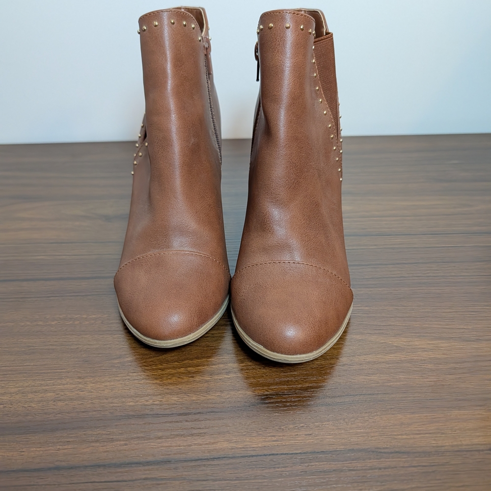 Brown Studded Ankle Boots